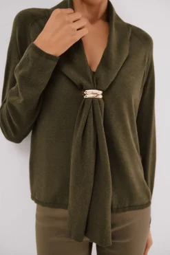 Cortefiel Jersey foulard aro Verde Discount