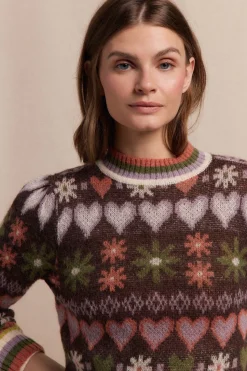 Slowlove Jersey grecas Estampado marr&oacute;n Clearance