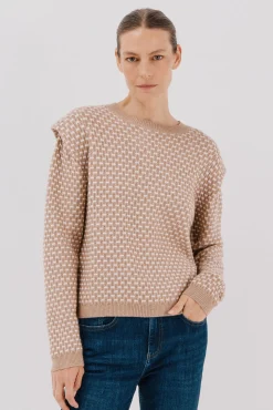 Cortefiel Jersey hombro marcado Beige Hot