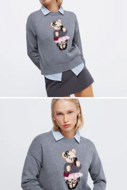 Springfield Jersey intarsia oso gris Clearance