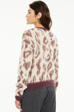 System Action Jersey jacquard animal print marfil Outlet