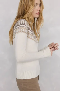 Pedro del Hierro Jersey jacquard geométrico Crudo