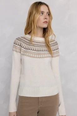 Pedro del Hierro Jersey jacquard geométrico Crudo