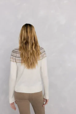 Pedro del Hierro Jersey jacquard geométrico Crudo