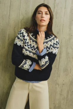 Cortefiel Jersey jacquard posicional. Azul marino Discount