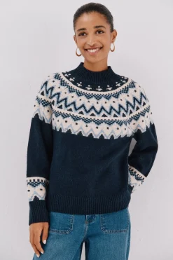 Cortefiel Jersey jacquard posicional. Azul marino Discount