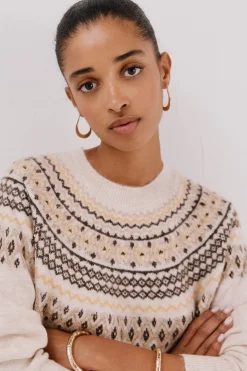 Cortefiel Jersey jacquard posicional Marfil Sale