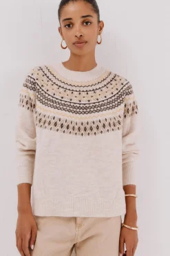 Cortefiel Jersey jacquard posicional Marfil Sale