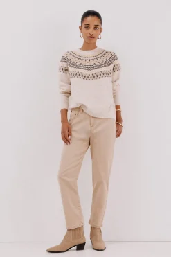 Cortefiel Jersey jacquard posicional Marfil Sale