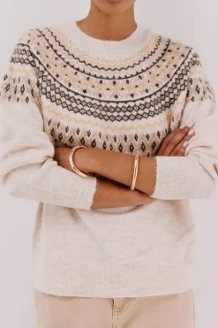 Cortefiel Jersey jacquard posicional Marfil Sale