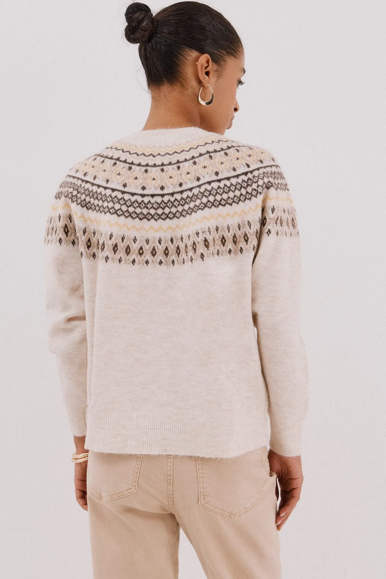 Cortefiel Jersey jacquard posicional Marfil Sale