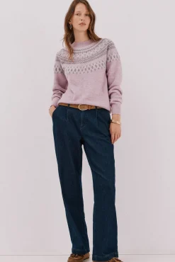 Cortefiel Jersey jacquard posicional Lila