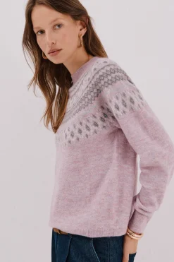 Cortefiel Jersey jacquard posicional Lila