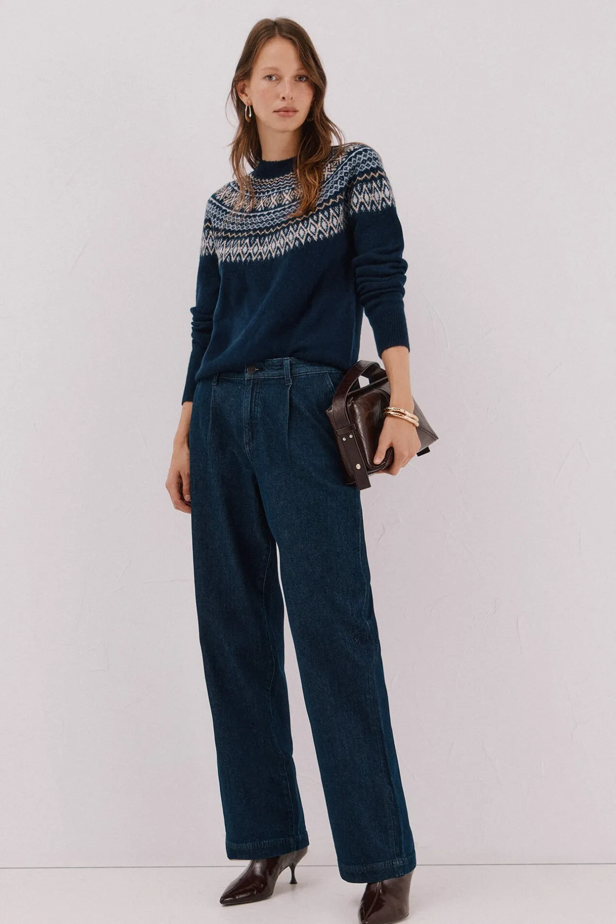 Cortefiel Jersey jacquard posicional Azul marino