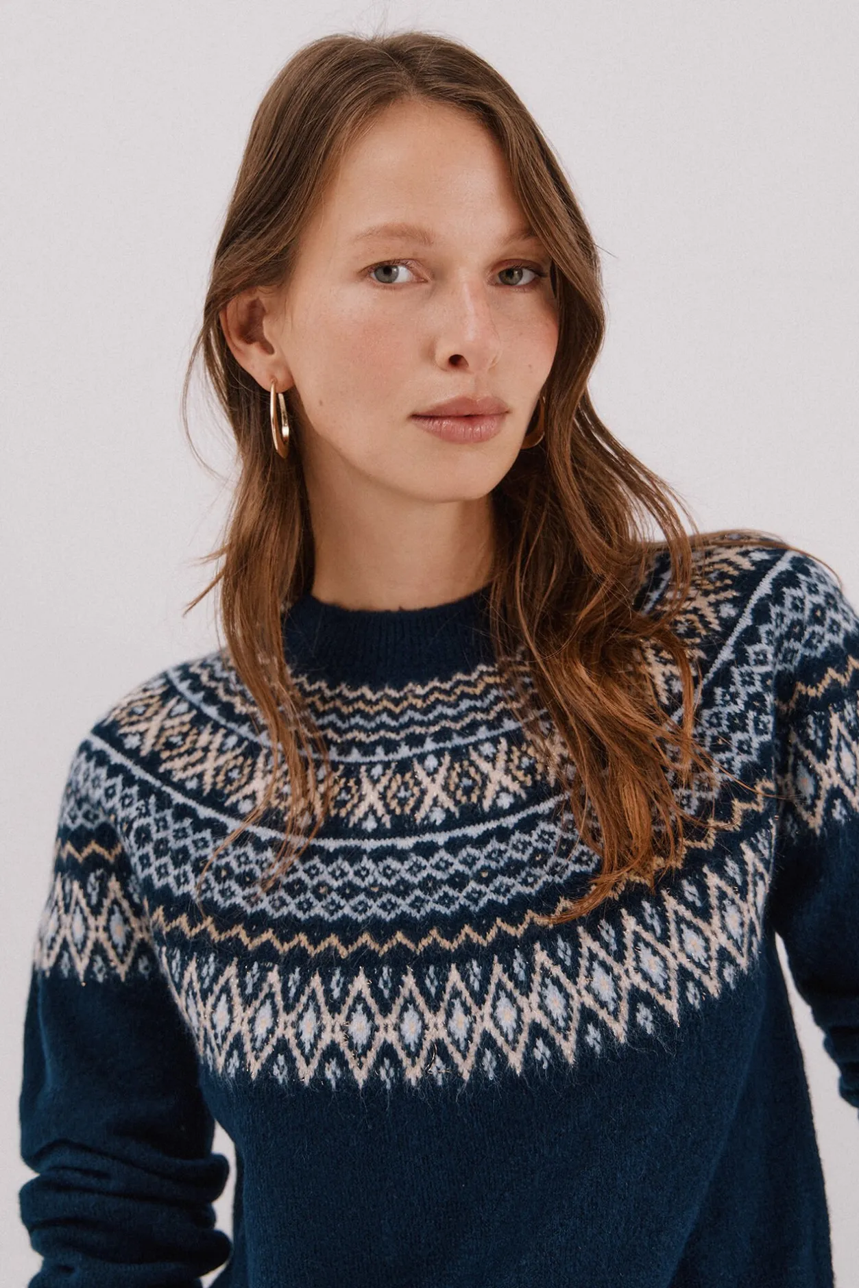 Cortefiel Jersey jacquard posicional Azul marino