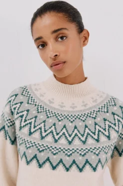 Cortefiel Jersey jacquard posicional. Marfil Outlet