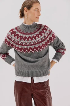 Cortefiel Jersey jacquard posicional. Gris Outlet