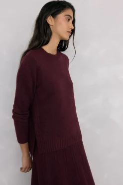 Pedro del Hierro Jersey jaspeado aberturas laterales Burdeos Online