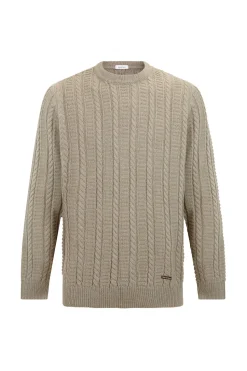 Pedro del Hierro Jersey lana cables cuello redondo Verde Best