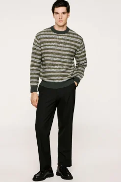 Selected Jersey lana cuello caja Verde oscuro Hot