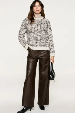 Selected Jersey lana cuello caja Gris Clearance