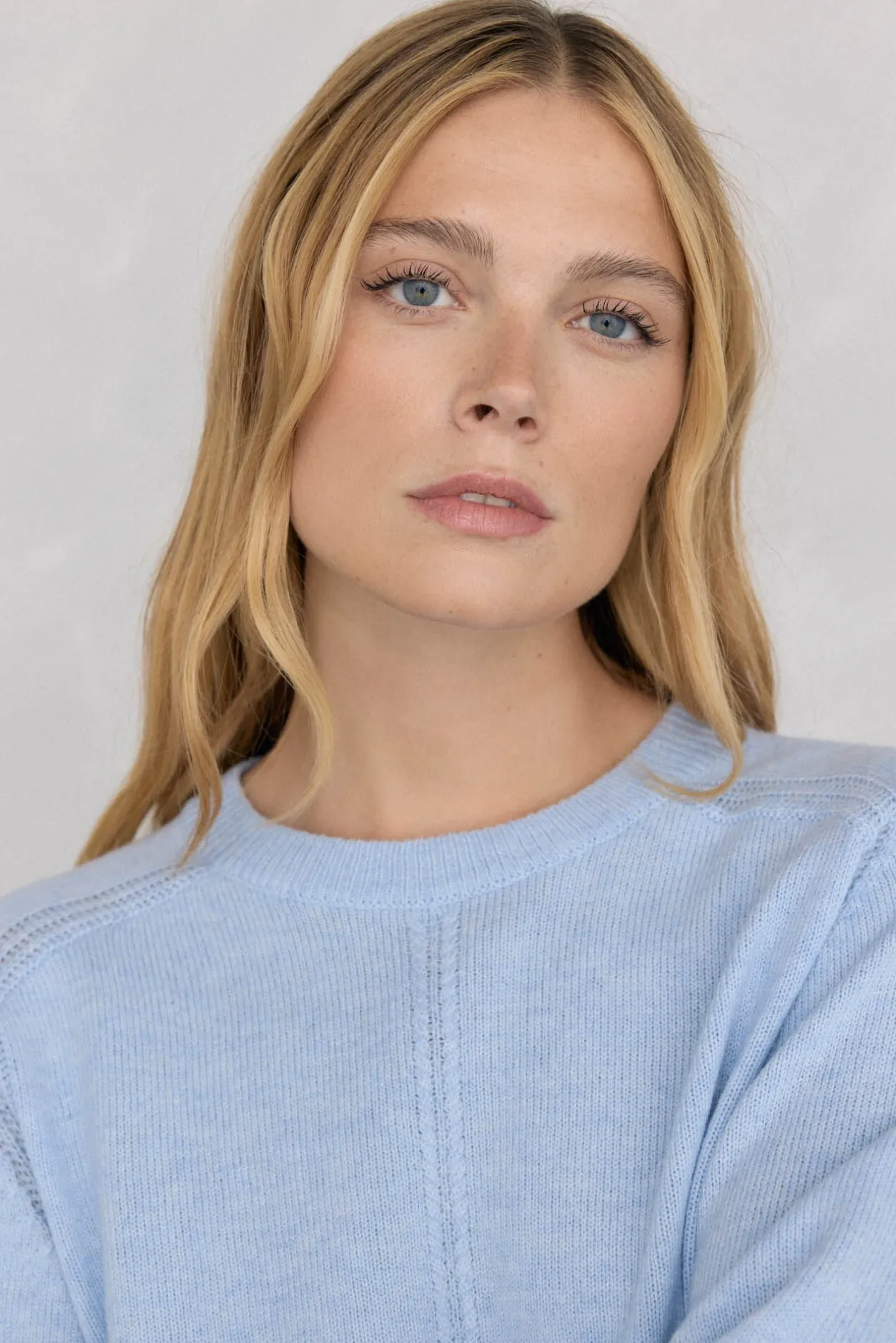 Pedro del Hierro Jersey lana cuello caja costura central Azul Discount