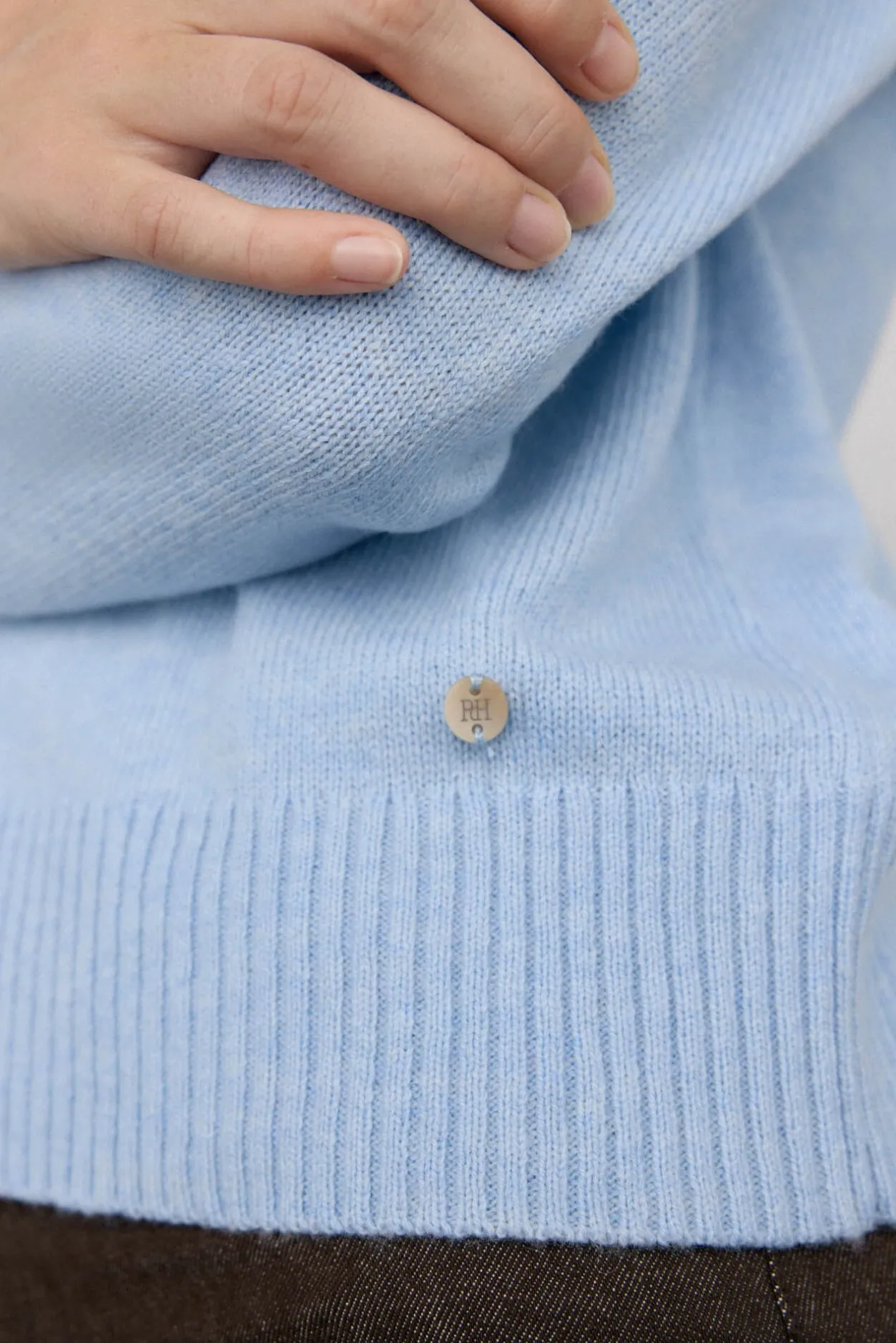 Pedro del Hierro Jersey lana cuello caja costura central Azul Discount