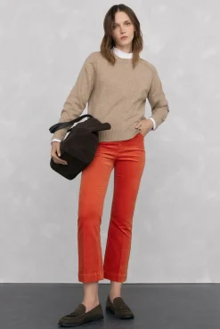 Pedro del Hierro Jersey lana cuello caja costura central Beige Clearance