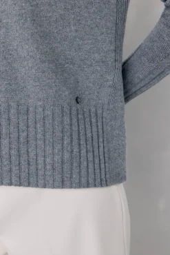 Pedro del Hierro Jersey lana cuello cisne costura central Gris Discount