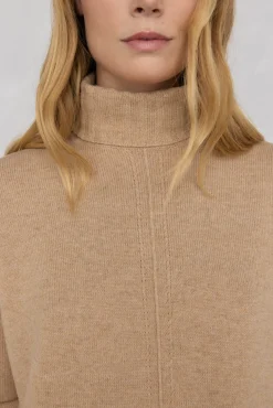 Pedro del Hierro Jersey lana cuello cisne costura central Beige Outlet