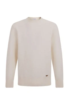 Pedro del Hierro Jersey lana estructura cuello redondo Crudo Outlet