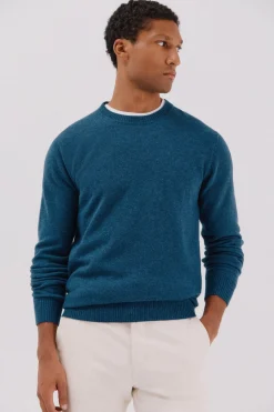 Cortefiel Jersey lana lambswool cuello redondo Azul Sale