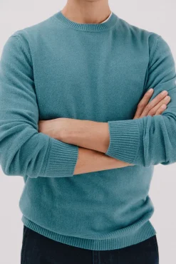 Cortefiel Jersey lana lambswool cuello redondo Azul