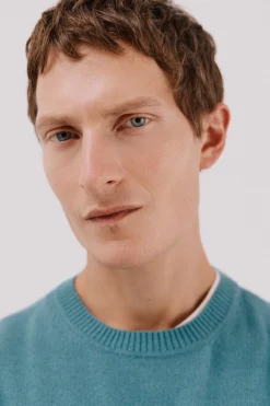 Cortefiel Jersey lana lambswool cuello redondo Azul