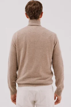 Cortefiel Jersey lana lambswool cuello abierto cremallera Camel Clearance