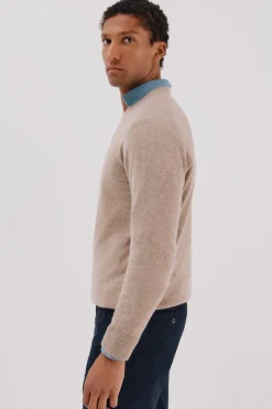 Cortefiel Jersey lana lambswool cuello redondo Camel Best