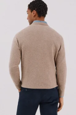 Cortefiel Jersey lana lambswool cuello redondo Camel Best