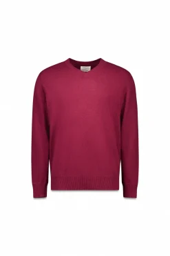 Cortefiel Jersey lana lambswool pico redondo Granate Online