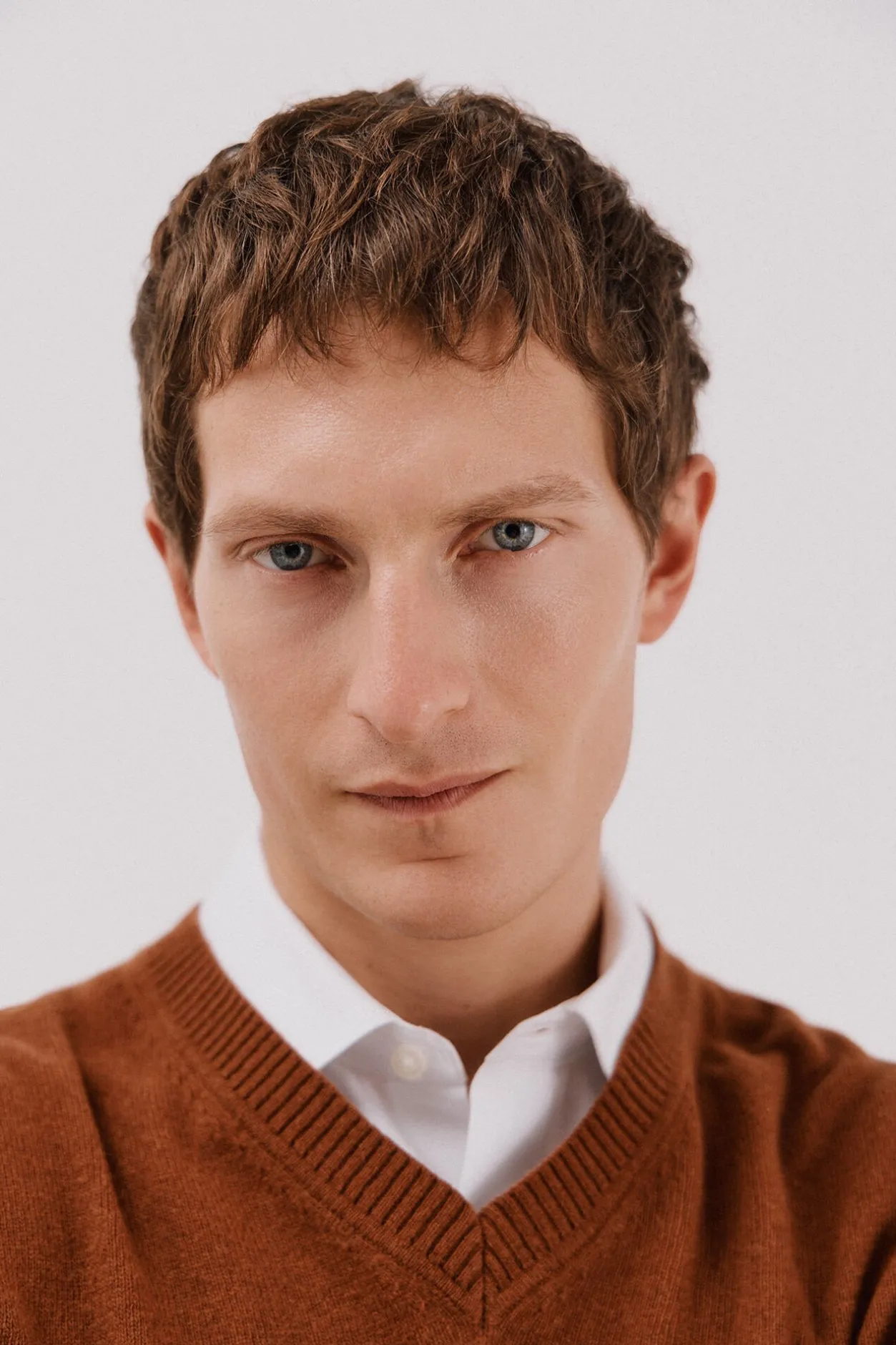 Cortefiel Jersey lana lambswool pico redondo Marrón Online