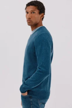 Cortefiel Jersey lana lambswool pico redondo Azul Online