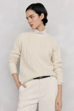 Pedro del Hierro Jersey lana premium ochos y trenzas Beige Best