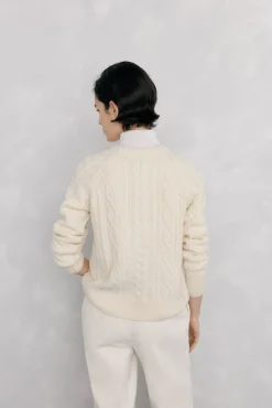 Pedro del Hierro Jersey lana premium ochos y trenzas Beige Best