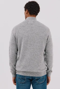 Cortefiel Jersey lana torzal cuello cremallera Gris Hot