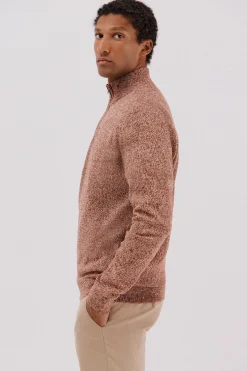 Cortefiel Jersey lana torzal cuello cremallera Marr&oacute;n Hot