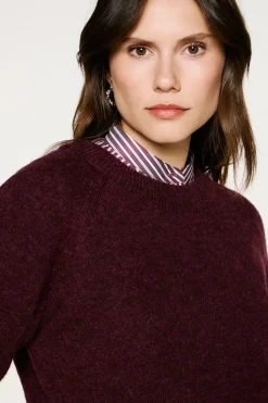 Selected Jersey lana y alpaca Morado Discount