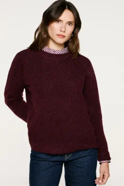 Selected Jersey lana y alpaca Morado Discount