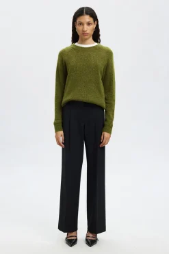 Selected Jersey lana y alpaca Verde Sale