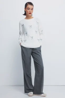 Springfield Jersey lazos lentejuelas marfil Clearance