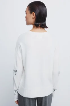 Springfield Jersey lazos lentejuelas marfil Clearance