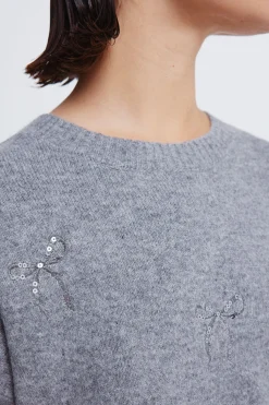 Springfield Jersey lazos lentejuelas gris